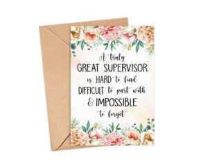 emily gift supervisor card - supervisor leaving card - a truly great supervisor is hard to find - farewell card - appreciation card - retirement card