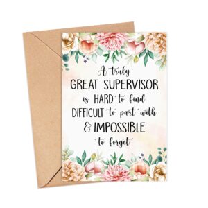 Emily gift Supervisor Card - Supervisor Leaving Card - A Truly Great Supervisor Is Hard To Find - Farewell Card - Appreciation Card - Retirement Card