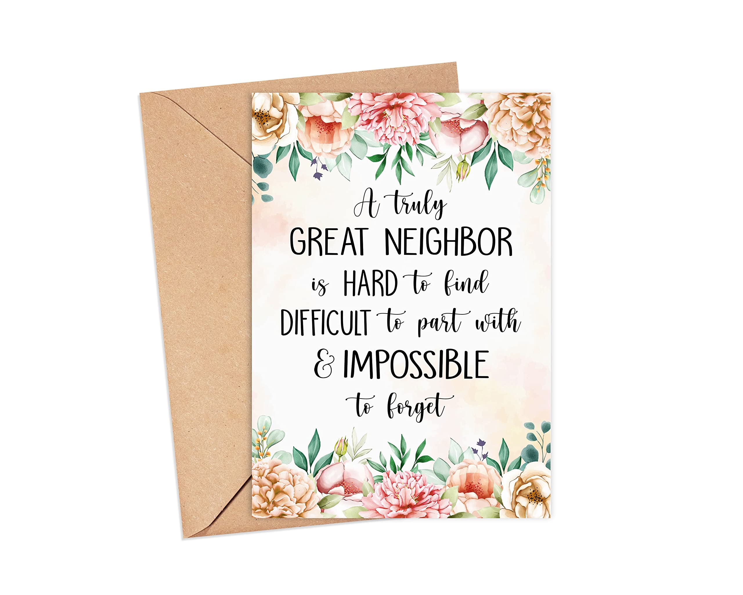 Emily gift Neighbor Card - Neighbor Leaving Card - A Truly Great Neighbor Is Hard To Find - Farewell Card - Appreciation Card - Retirement Card