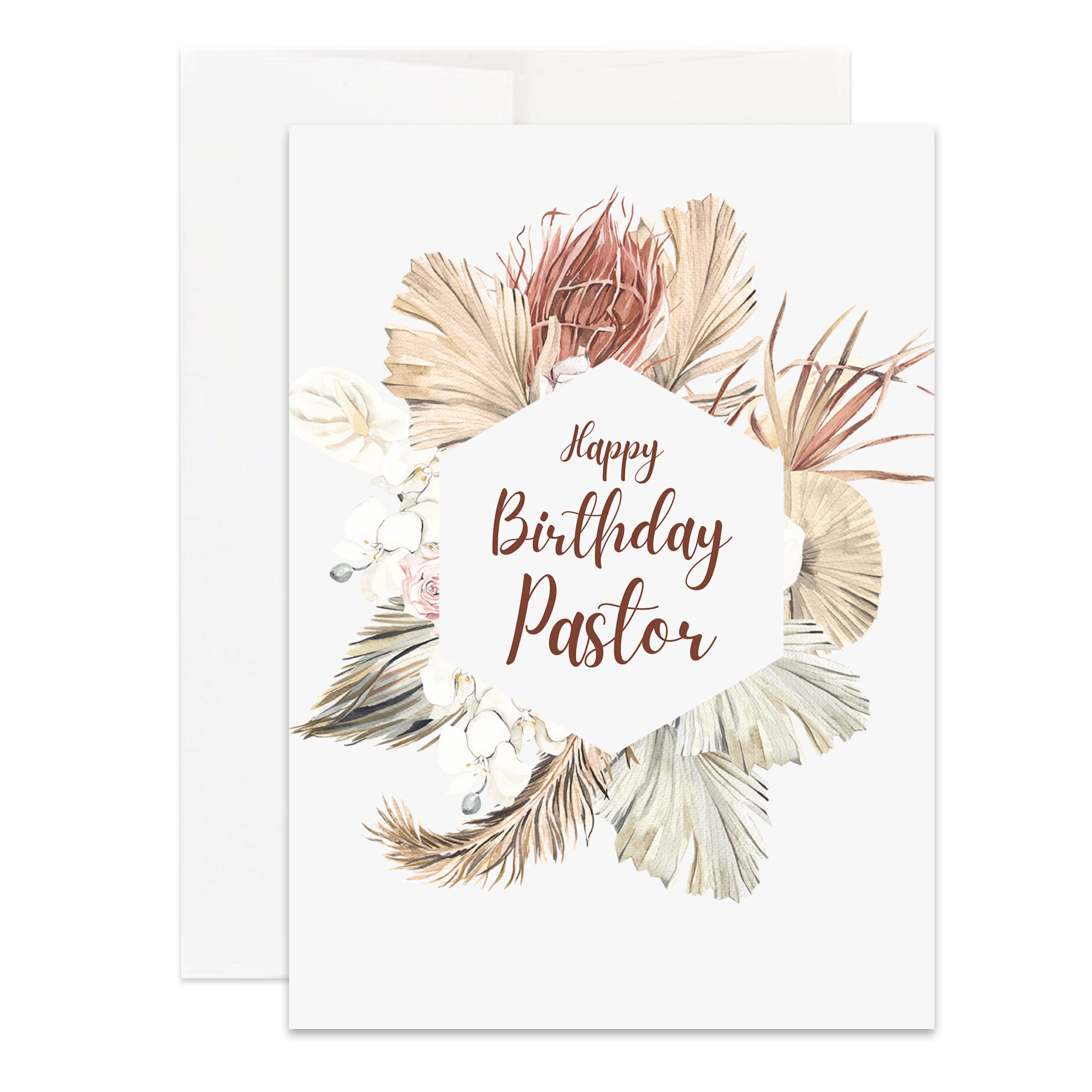 Pastor Birthday Card 5x7Inch for Pastor Card Happy Birthday Pastor Christian Birthday Card for Pastor (Single Card)