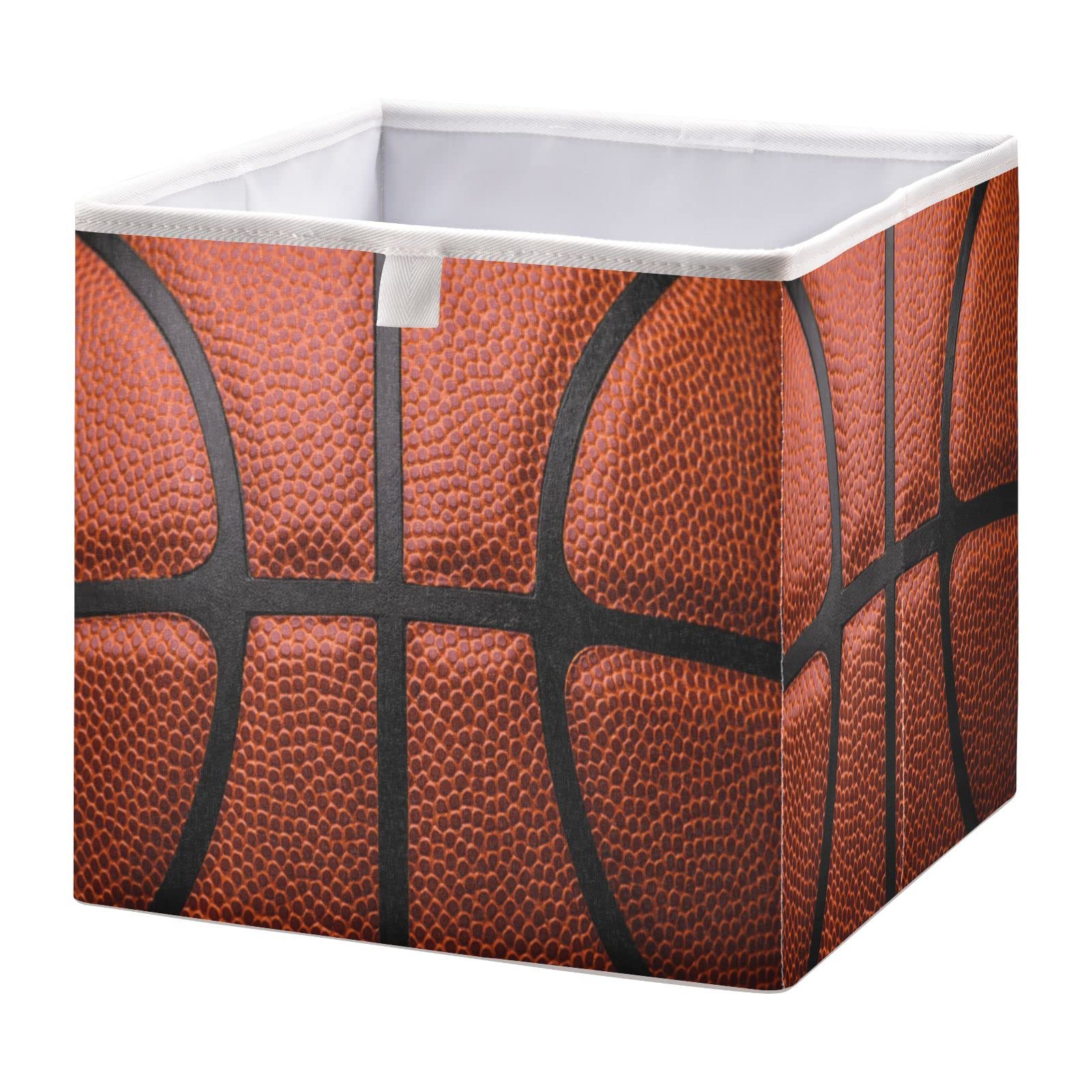 Bolaz Basketball Ball Texture Closet Organizers Storage Cubes Storage Bins Shelf Baskets Containers for Home Kids Room Toys Office