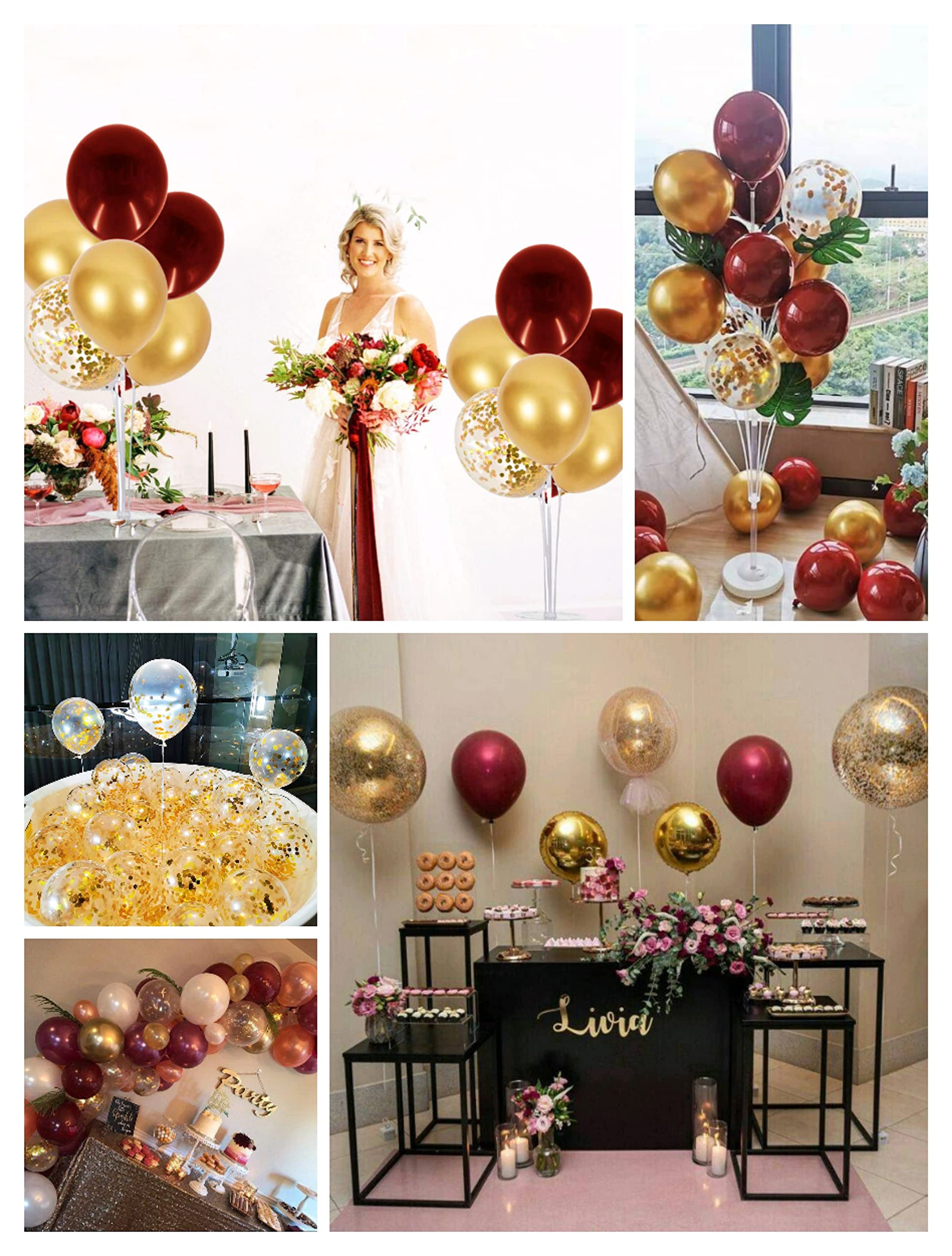 Graduation Party Decorations Burgundy Gold 2024/Burgundy Gold Balloons 81pcs/Maroon Gold Graduation Decorations 2024/Burgundy Gold Birthday Party Decorations Women/Fall Bridal Shower Decorations