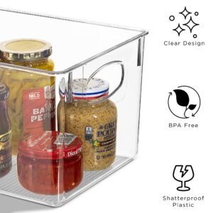 Sorbus Large Clear Plastic Storage Bins for Shelves, Clothes, with Handle - Clear Storage Bins, Drawer, Shelf, Closet, Pantry, Fridge, Freezer Organizer Bins, Closet Organizers and Storage (8 pack)