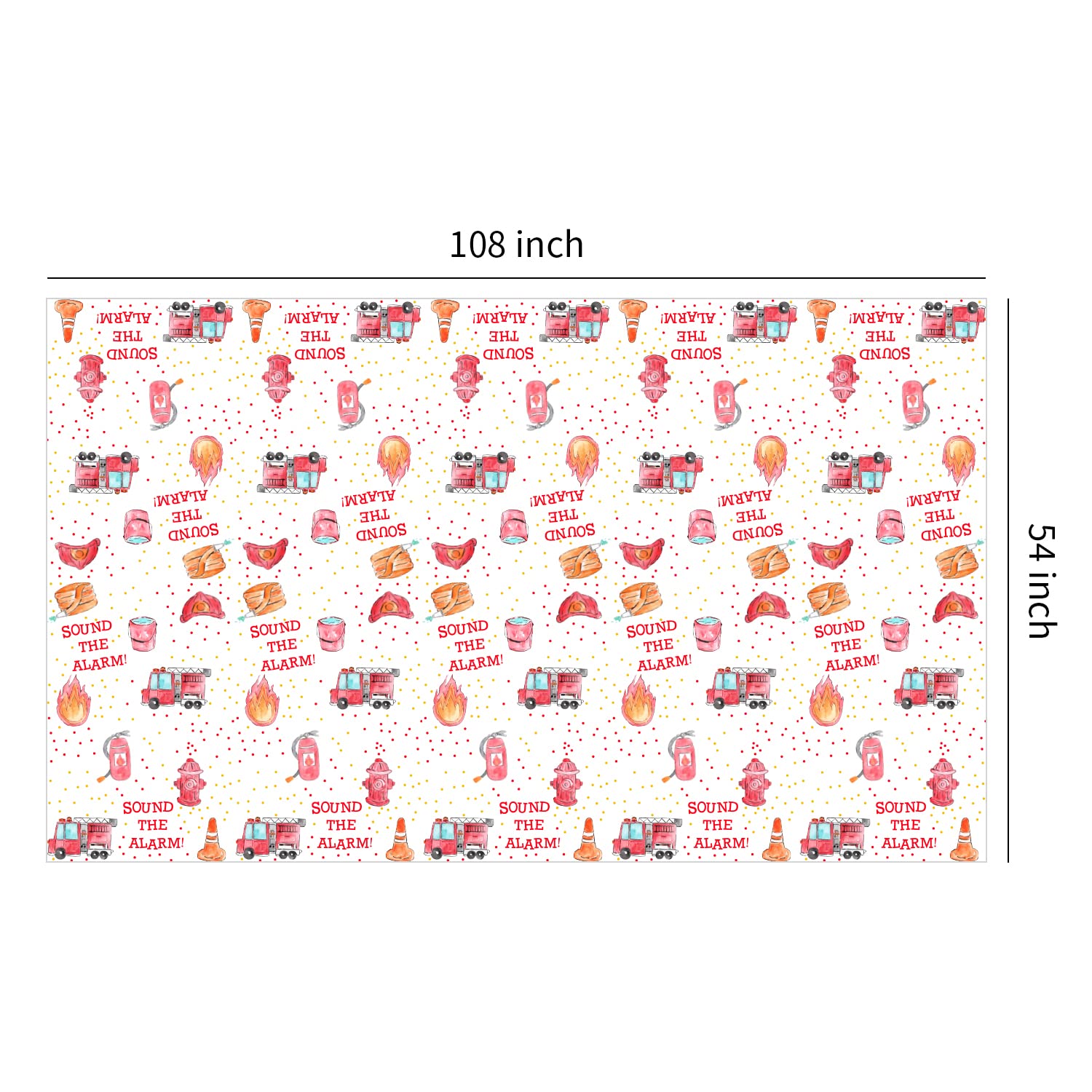 HIPVVILD Fire Truck Birthday Party Tablecloth Supplies - Disposable Firefighter Party Table Cover Decorations, Firetruck Fireman Theme Birthday Baby Shower Table Cloth - 4 Pack (54in x 108in)