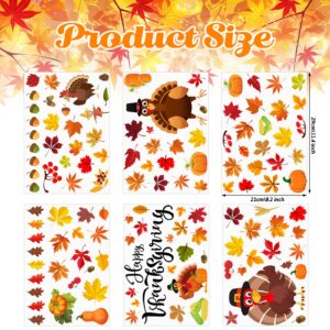 142 Pcs Fall Wall Decals Thanksgiving Wall Stickers Autumn Leaves Decoration Turkey Decals Maple Leaves Wall Decor for Home Window Living Room Bedroom(Autumn Style, 142 Pcs)