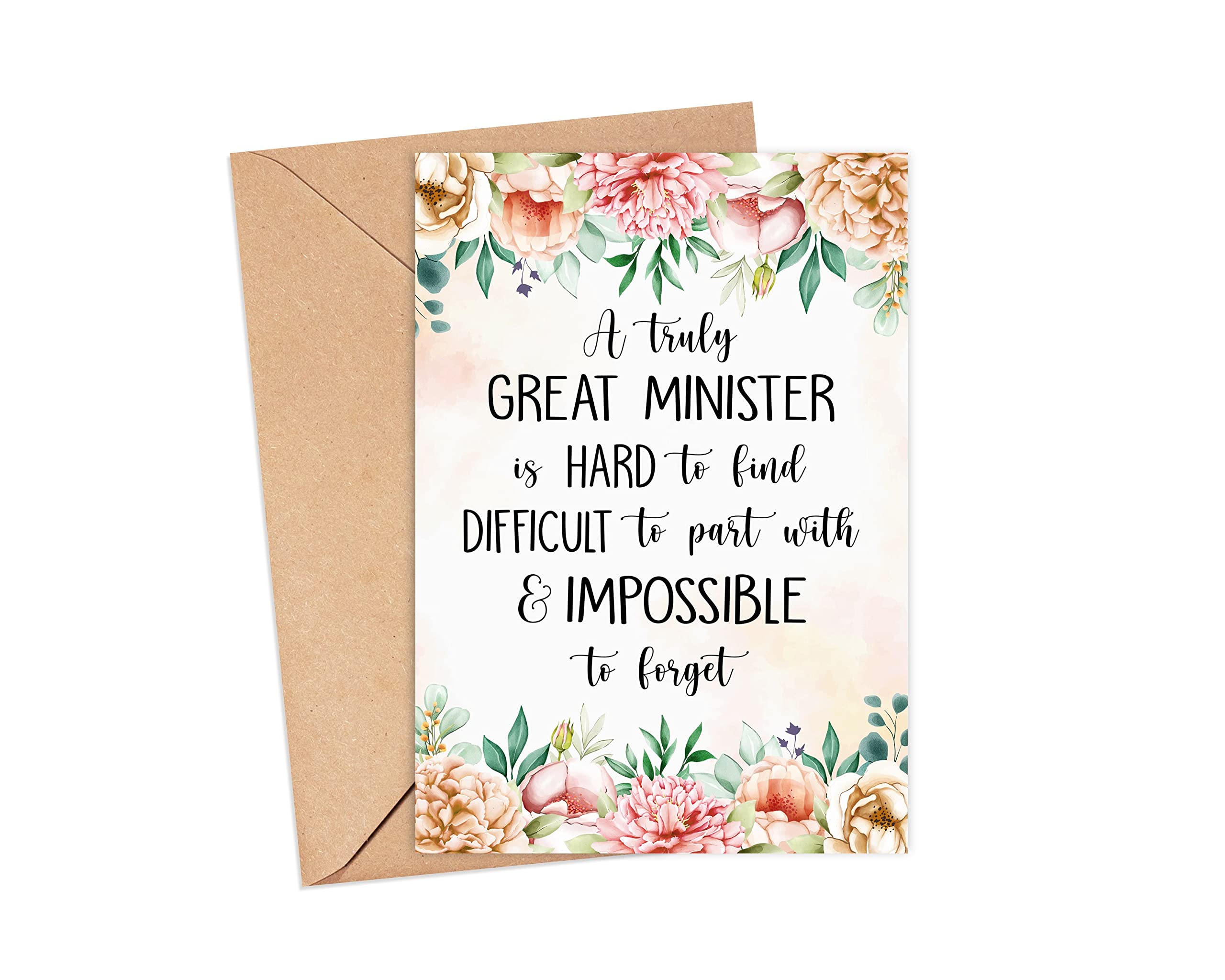 Emily gift Minister Card - Minister Leaving Card - A Truly Great Minister Is Hard To Find - Farewell Card - Appreciation Card - Retirement Card