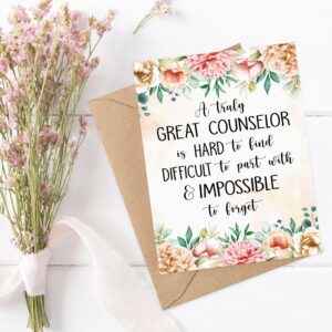 Emily gift Counselor Card - Counselor Leaving Card - A Truly Great Counselor Is Hard To Find - Farewell Card - Appreciation Card - Retirement Card