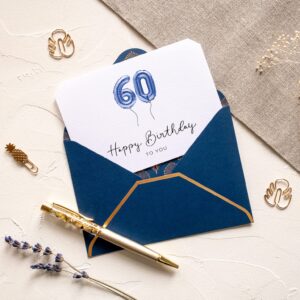 Joli Coon 60th Birthday cards for men with premium dark blue envelope - 60th birthday card for men