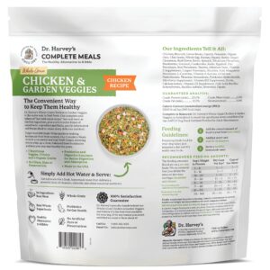 Dr. Harvey's Chicken & Garden Veggies Dog Food, Human Grade Whole-Grain Dehydrated Dog Food with Freeze-Dried Chicken (5 Pounds)