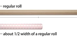 LDGOOAEL Mini Short Small Wrapping Paper Roll - Reversible Design (17" X 32.8 Feet) - Baby Pink Polka dots/Baby Pink for holiday, Christmas, Birthday, Wedding, Baby Shower