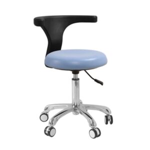 gunel medical dentist chair dental stool dental mobile chair, height adjustable doctor chair with 360 degree rotation backrest and seat (color : blue, size : a(without foot rest))