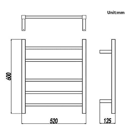 Heated Towel Rack, Towel Warmer, 5 Bars Wall Mount Electric Heated Towel Rack 304 Stainless Steel Radiator for Bathroom,Pools,Kitchen,Gyms,Plug in ，Electric Towel Warmer (Color : Hardwired)