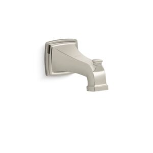 KOHLER 27406-SN Riff Wall-Mount Bath Spout with Diverter and Slip-Fit Connection, Bathtub Faucet, Vibrant Polished Nickel