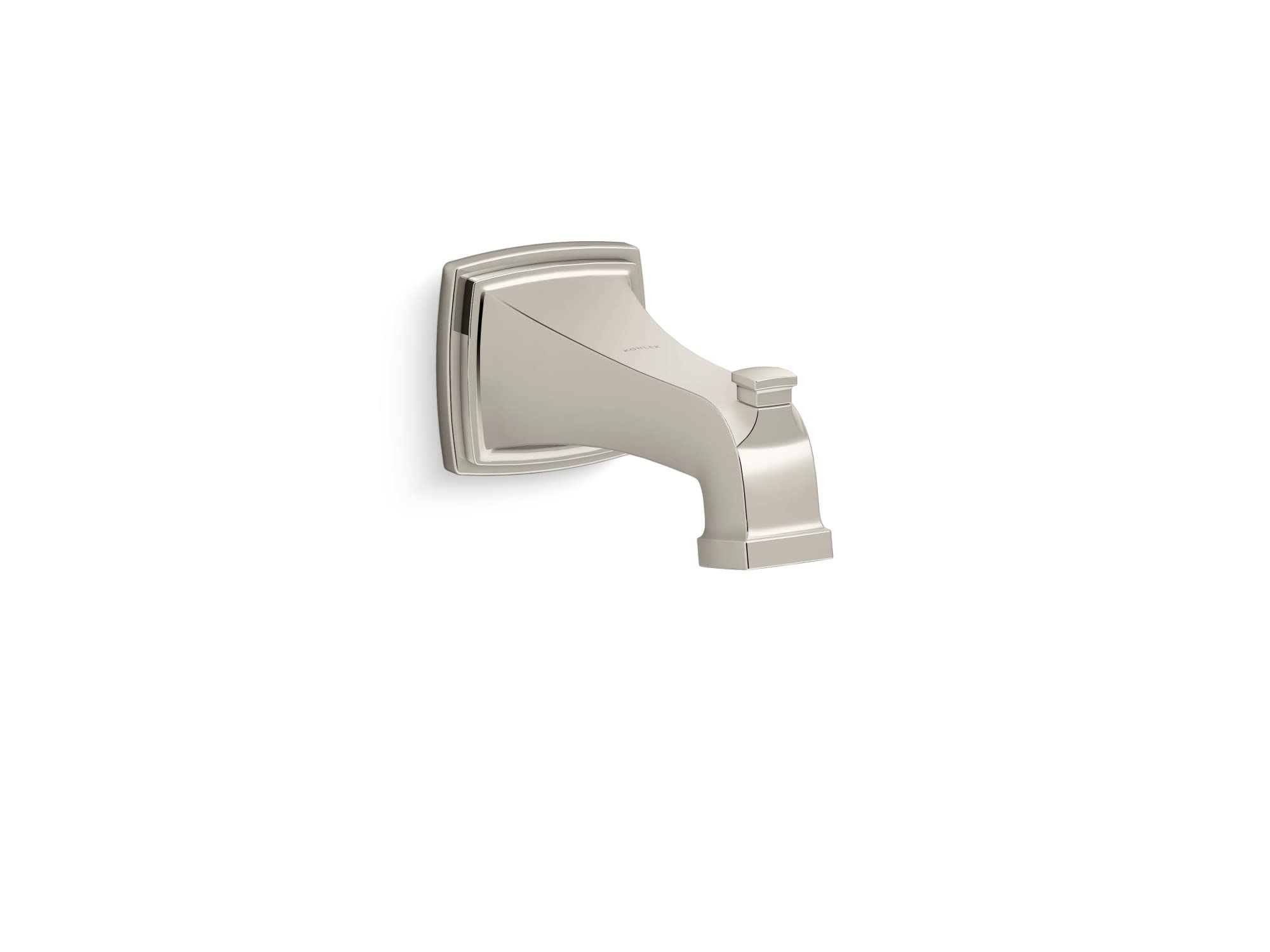 KOHLER 27406-SN Riff Wall-Mount Bath Spout with Diverter and Slip-Fit Connection, Bathtub Faucet, Vibrant Polished Nickel