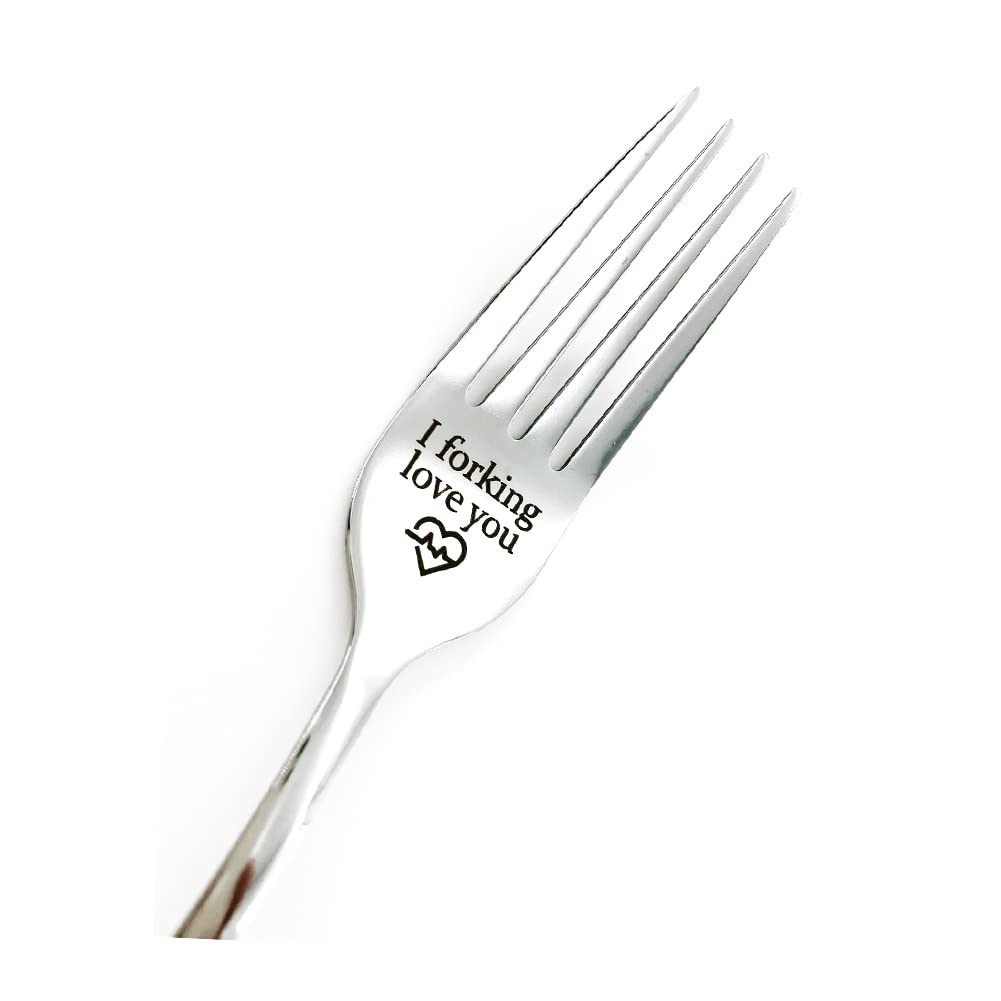 I Forking Love You Fork Gifts for Him Her Anniversary Christmas Gifts for Boyfriend Girlfriend Birthday Gifts for Husband Wife Dessert Dinner Forks for Hubby Wifey