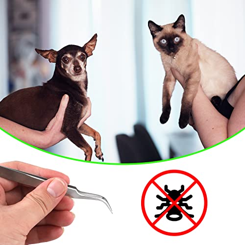 TOYMIS 6pcs Tick Removal Tool, Tick Remover for Dogs Cats and Humans Convenient Tick Remover Plastic with Tweezers Comb and Magnifying Glass