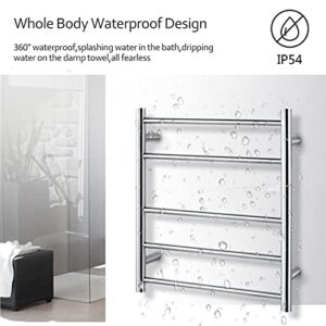 Heated Towel Rack, Towel Warmer, 5 Bars Wall Mount Electric Heated Towel Rack 304 Stainless Steel Radiator for Bathroom,Pools,Kitchen,Gyms,Plug in ，Electric Towel Warmer (Color : Hardwired)