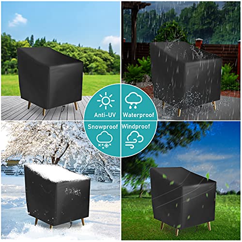 Takytao Patio Chair Covers 27" W x 31" D x 40" H Black for Outdoor Outside Lawn Garden Furniture Waterproof Cloth Covers for Rocking Chair Sofa Couch Deep Seat