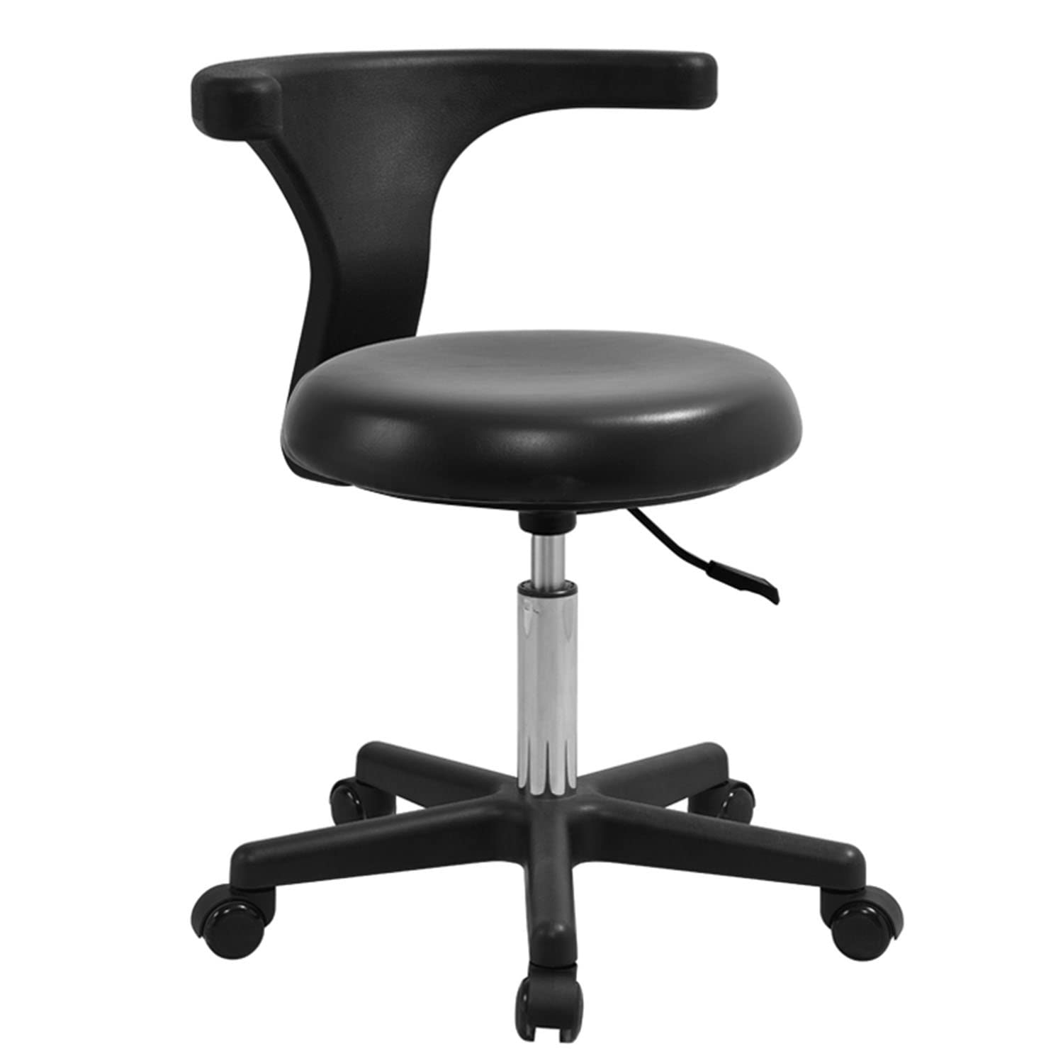 GUNEL Medical Dentist Chair Dental Stool Dental Mobile Chair, Height Adjustable Doctor Chair with 360 Degree Rotation Backrest and Seat (Color : Black, Size : C)