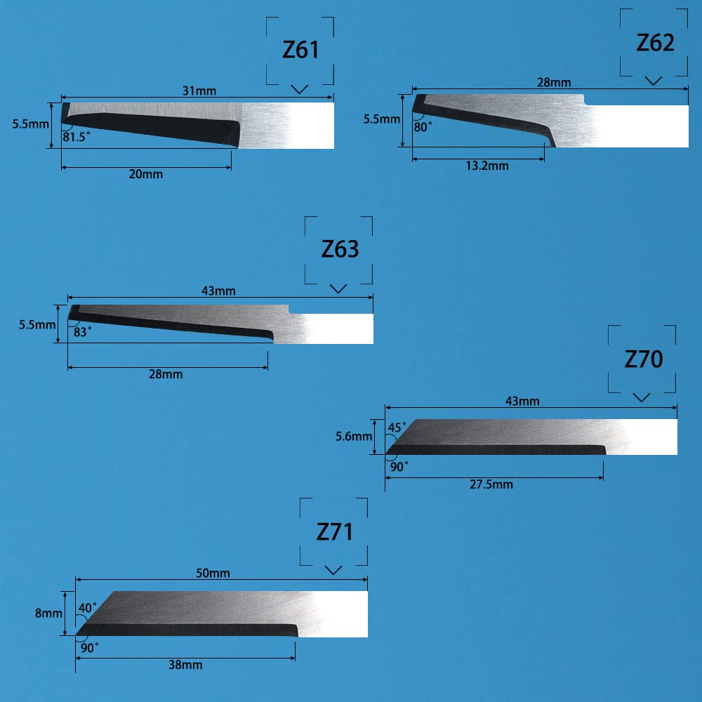 Zund Blade Tungsten Carbide Oscillating Grooving Knife Cutter Blades for CNC Vibrating Leather Cutting Tools Z16 Z21 Z51 Z61 Z71 (Z21)