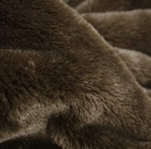 bear short hair fur faux fur short pile fabric by the yard (brown), 0.5 inches