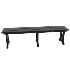 WestinTrends Malibu 65" Outdoor Dining Bench, All Weather Resistant Poly Lumber Patio Garden Bench Trestle Long Bench for Both Outdoor and Indoor, Black