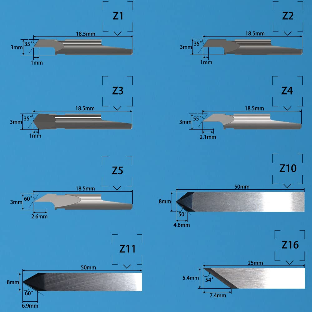 Zund Blade Tungsten Carbide Oscillating Grooving Knife Cutter Blades for CNC Vibrating Leather Cutting Tools Z16 Z21 Z51 Z61 Z71 (Z21)