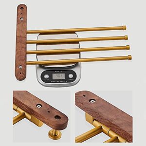 Heated Towel Rack, Towel Holders for Bathrooms Towel Rack Gold Swivel Towel Bar Set Wall Towel Rail Space Aluminum 4-Arm Towel Ring for Bathroom, Kitchen ，Electric Towel Warmer