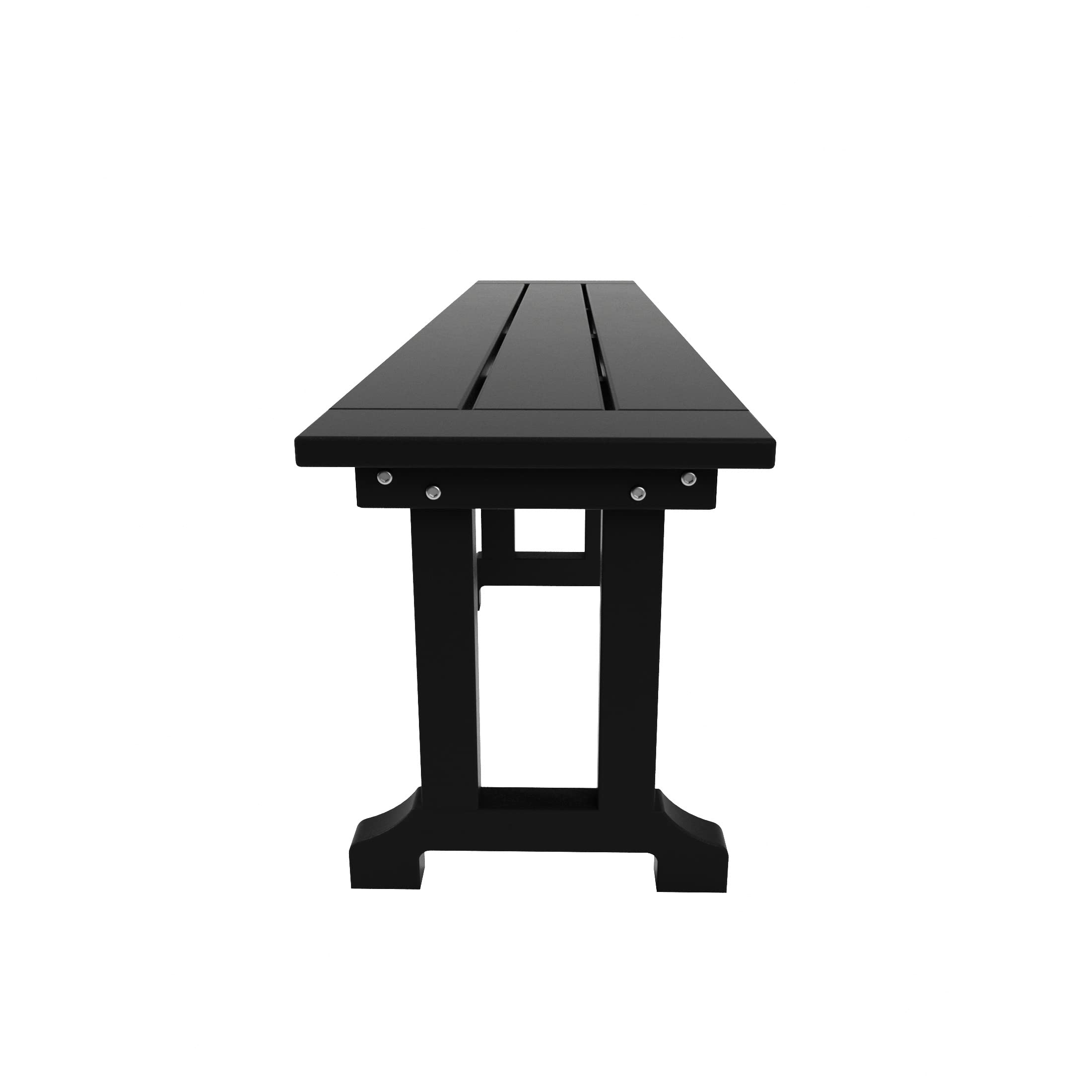 WestinTrends Malibu 65" Outdoor Dining Bench, All Weather Resistant Poly Lumber Patio Garden Bench Trestle Long Bench for Both Outdoor and Indoor, Black