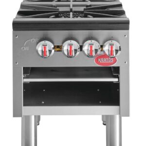 Kratos Commerial Double Stockpot Gas Range, 160,000 BTU Output, Field Convertible to Liquid Propane (29Y-074)