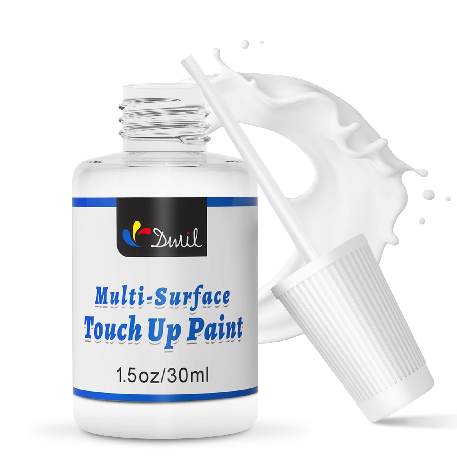 DWIL White Touch Up Paint - Multi Surface Touch Up Paint Pen, White Paint for Wall, Door, Cabinets, Wood, Furniture, 1.5 Fl Oz (Semi-Gloss, Perfect White)