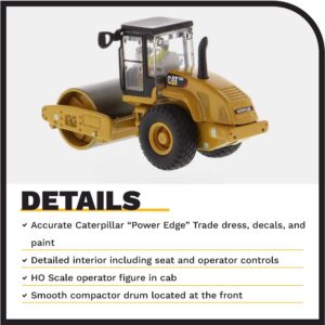 Diecast Masters 1:87 Caterpillar CS56 Smooth Drum Vibratory Soil Compactor - HO Models 85246 - Functioning Wheels & Rolling Drum