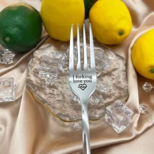 I Forking Love You Fork Gifts for Him Her Anniversary Christmas Gifts for Boyfriend Girlfriend Birthday Gifts for Husband Wife Dessert Dinner Forks for Hubby Wifey