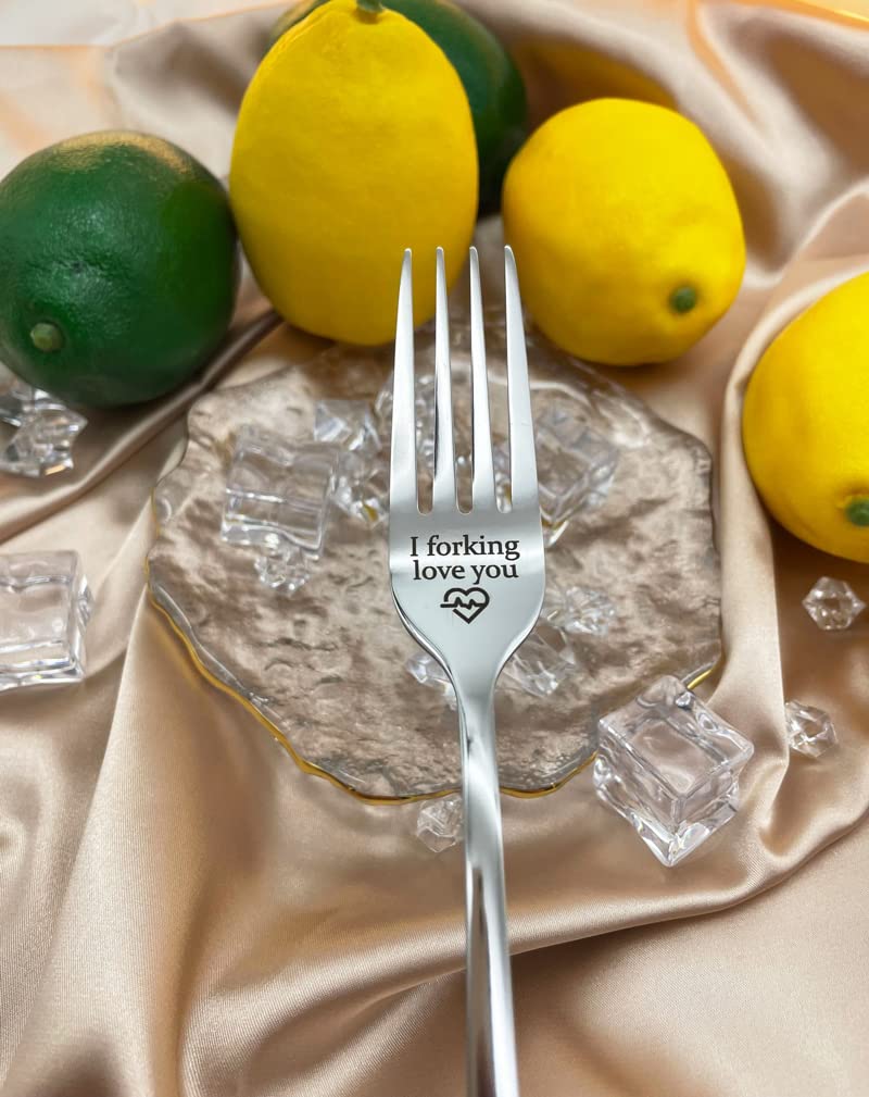 I Forking Love You Fork Gifts for Him Her Anniversary Christmas Gifts for Boyfriend Girlfriend Birthday Gifts for Husband Wife Dessert Dinner Forks for Hubby Wifey