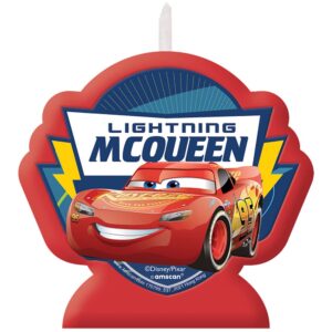 disney/pixar cars 3 multicolor birthday candle - 3.5", 1 piece - fun & vibrant celebration decor for kids' parties