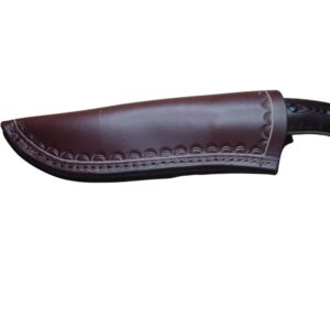 carl jr handmade leather knife sheath | perfectly fits a buck selkirk | vertical left hand draw | made in the usa (left hand)