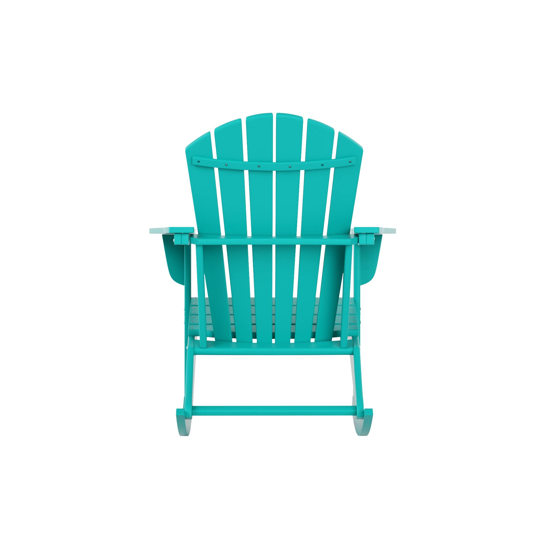 WestinTrends Dylan Outdoor Rocking Chair, All Weather Poly Lumber Seashell Adirondack Rocker Chair, 350 Lbs Support Patio Rocking Chairs for Porch Garden Backyard and Indoor, Turquoise