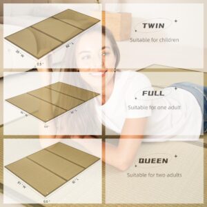 MustMat Tatami Mat Twin XL Japanese Floor Mattress Foldable Bed Mattress Rush Grass(Twin_xl-39"x82")