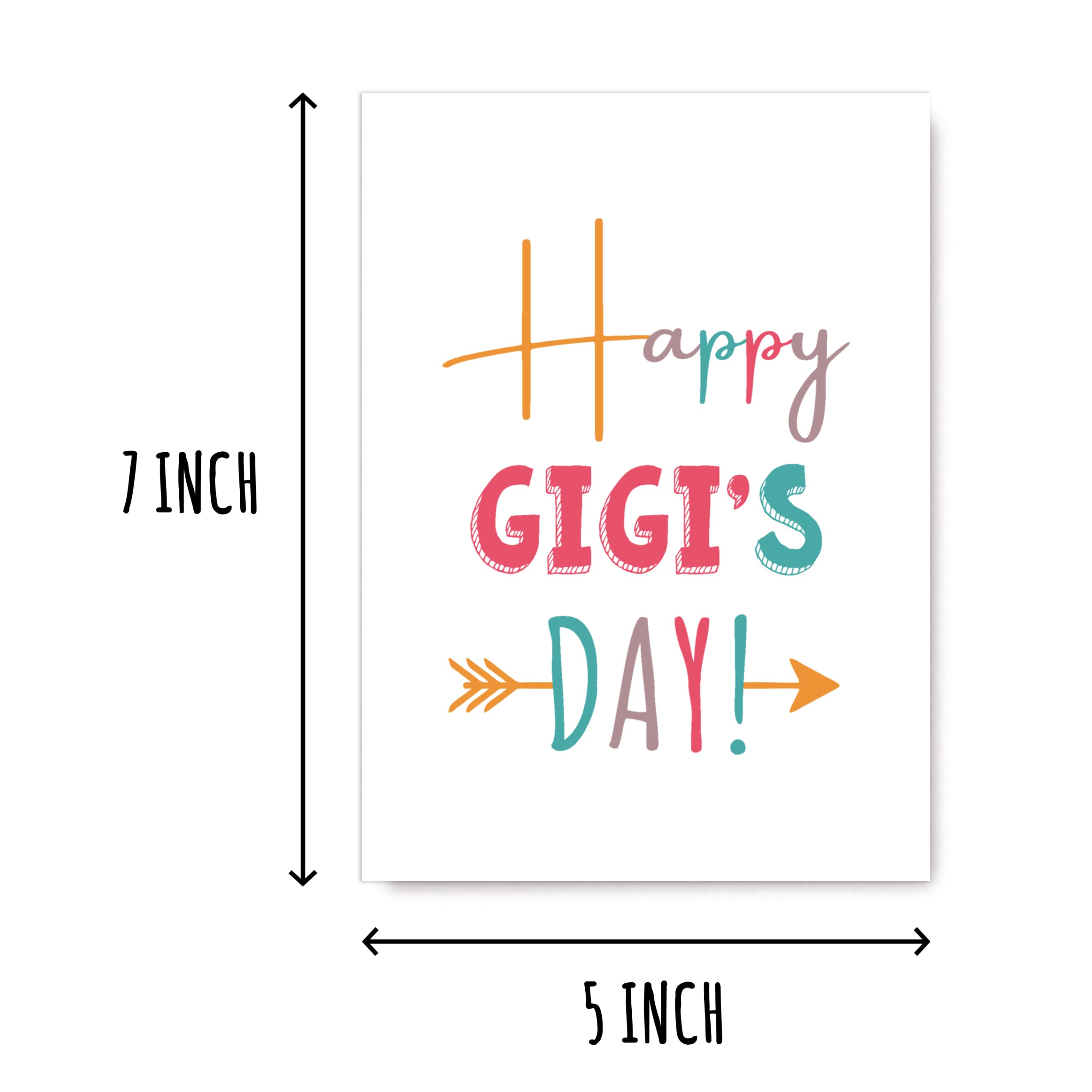 EirlysDesigns Happy Gigi's Day Card. Happy Birthday Card. Mother's Day Card. Card For Gigi. Card For Grandma. Mother's Day Card. Gigi Gift. Gift For Her, 5 x 7 inches