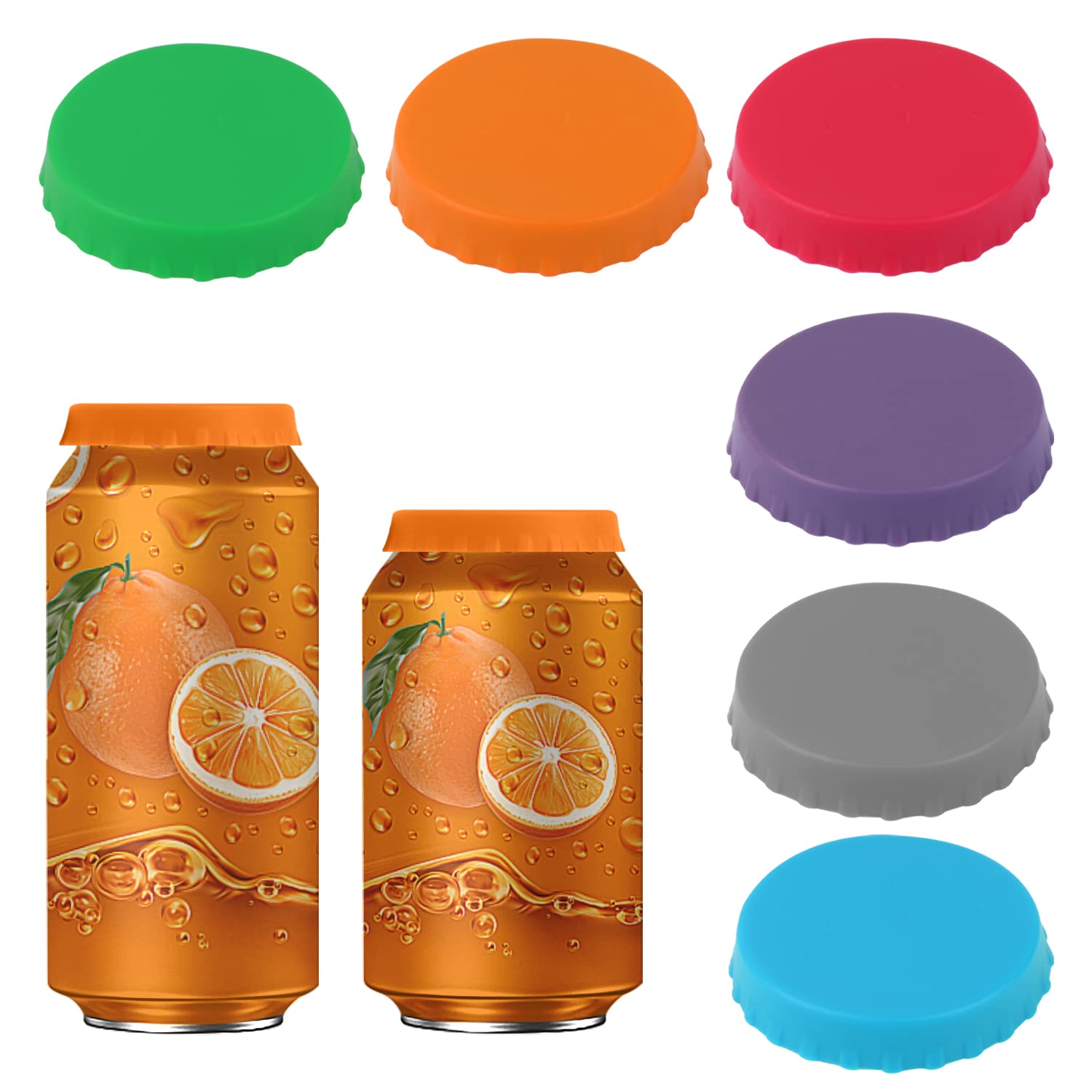 yiwoo Silicone Soda Can Lids,Silicone Can Cover,Lids For Cans,Soda Can Lids,Beverage Can Covers,Can Lids Fits Standard Soda Cans (6 Pack)