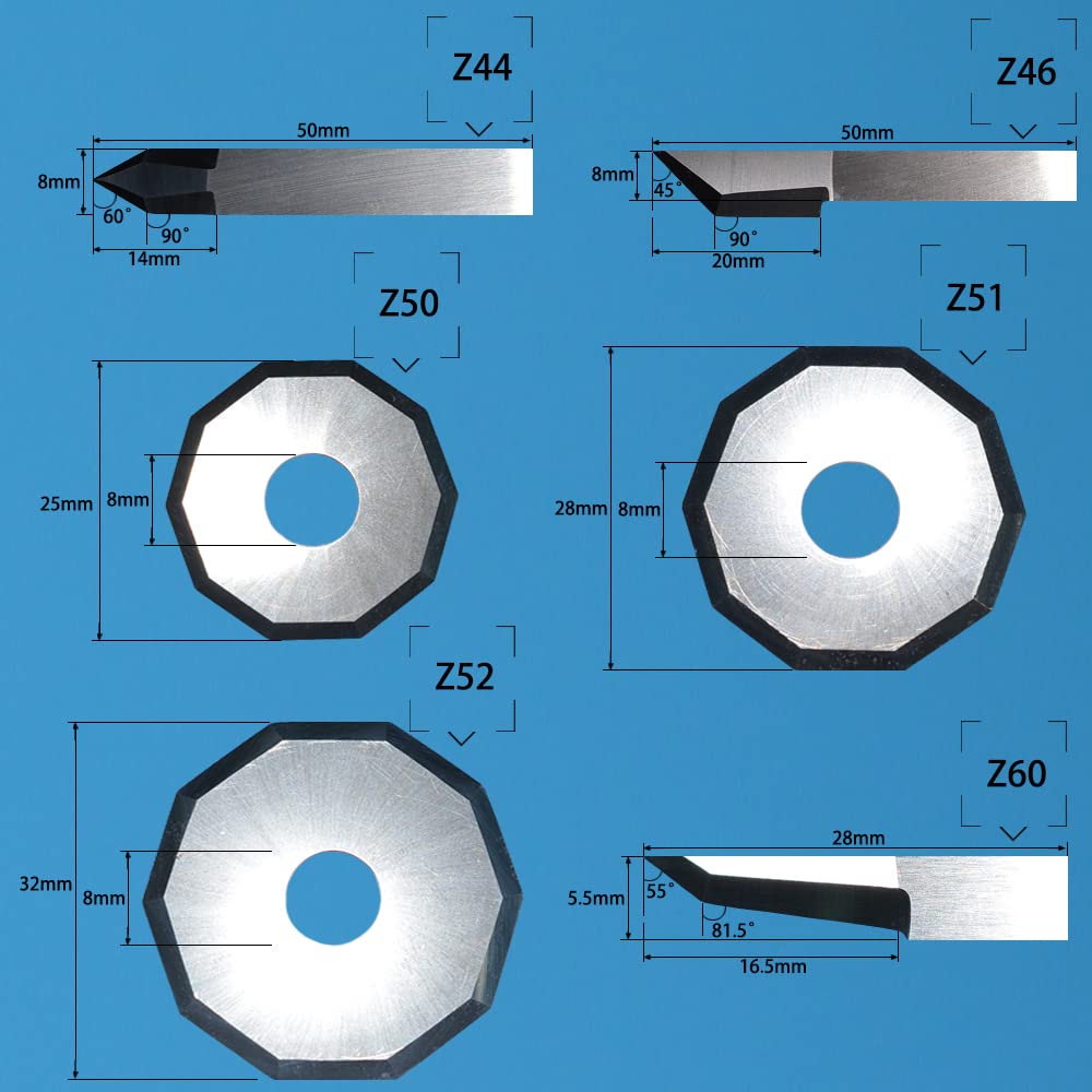 Zund Blade Tungsten Carbide Oscillating Grooving Knife Cutter Blades for CNC Vibrating Leather Cutting Tools Z16 Z21 Z51 Z61 Z71 (Z21)