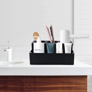 Hair Tool Organizer, Material Upgraded Metal Bathroom Counter Organizer for Hair Dryer Hair Straightener Hair Styling Tool Makeup Toiletries, Black