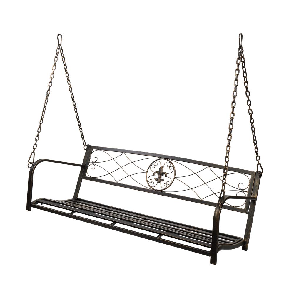 Outdoor Swing Chairs for Adults? Metal Porch Swing Stand with Antique Bronze Finish (72.24 X 50 X 71.25)" Hanging Swing Frame Set Heavy Duty Swing Chair Bench for Gardens & Yards (Swing Chair 1)