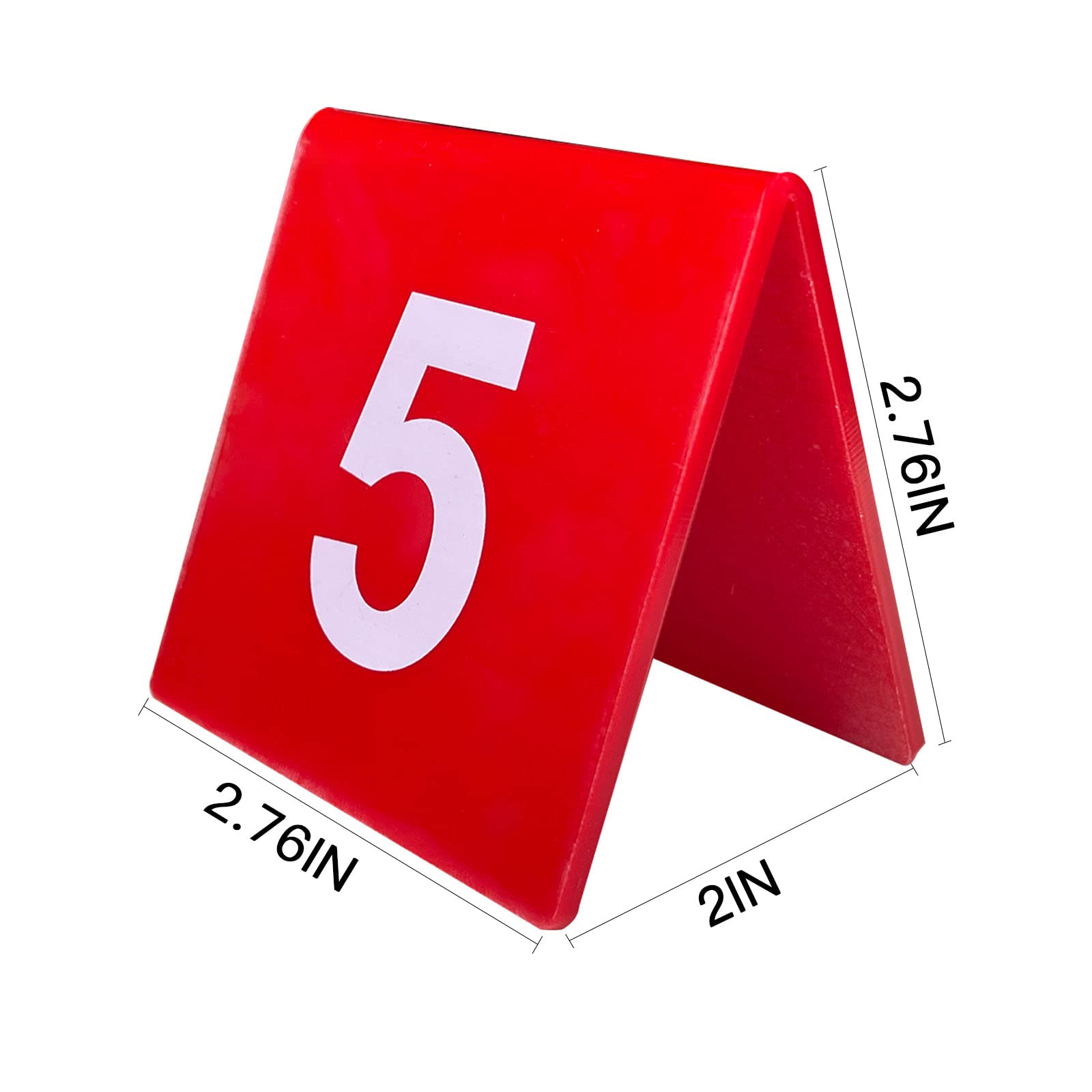 Table Number 1-10 Tents Style Red Acrylic Table Numbers Cards Signs For Wedding Reception Restaurants Cafes