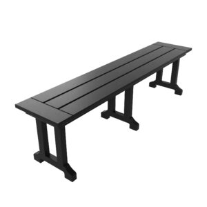 WestinTrends Malibu 65" Outdoor Dining Bench, All Weather Resistant Poly Lumber Patio Garden Bench Trestle Long Bench for Both Outdoor and Indoor, Black