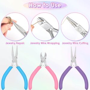 Jewelry Pliers Set - Needle Nose, Round Nose and Wire Cutters for Jewelry Making, Repair and Crafts