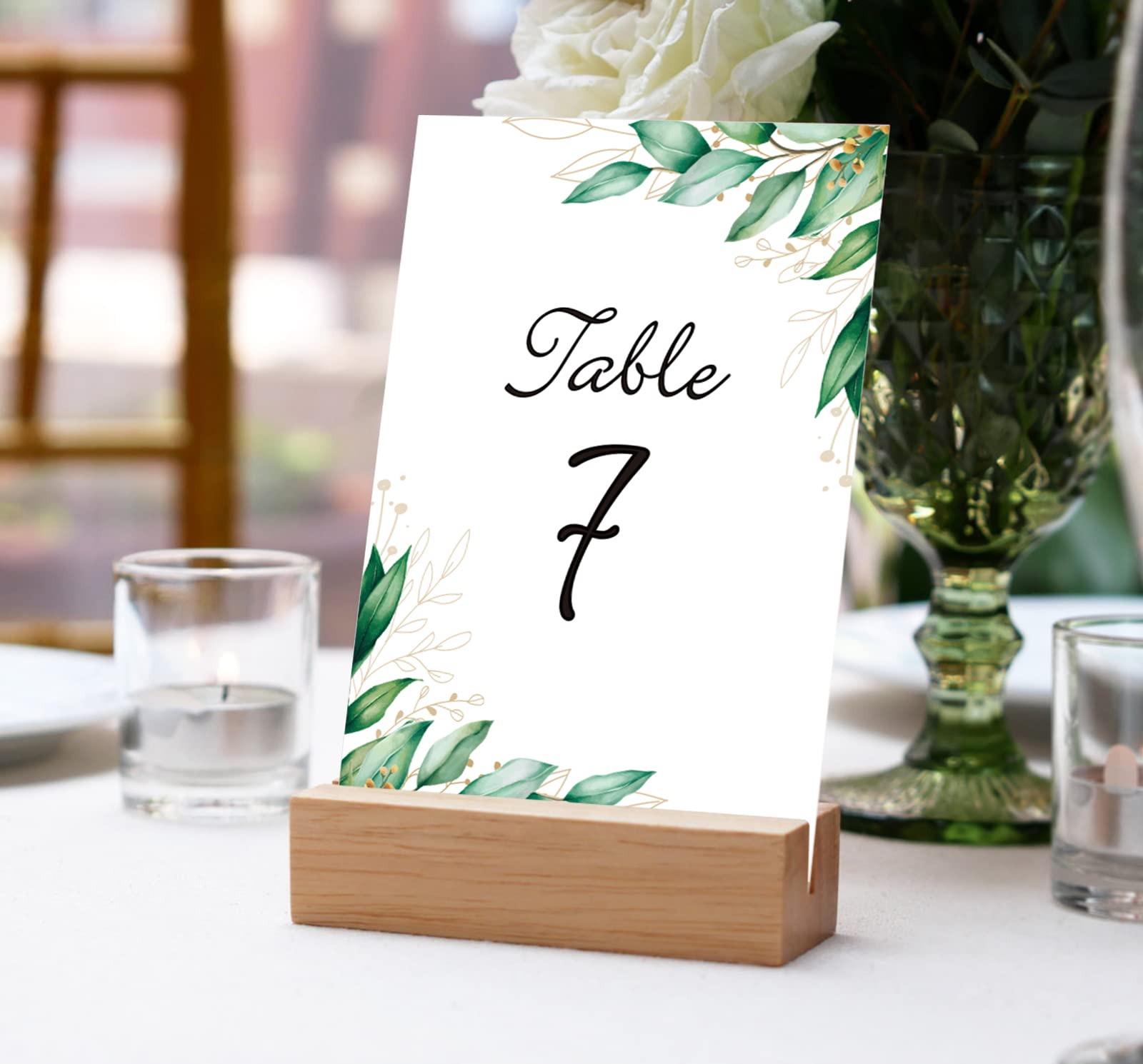 SICOHOME Wedding Table Numbers Cards 1-30 with Head Table Numbers Greenery Table Cards Double Sided Party Table Numbers for Wedding Reception Baby Shower Birthday Bridal Party Anniversary Banquets