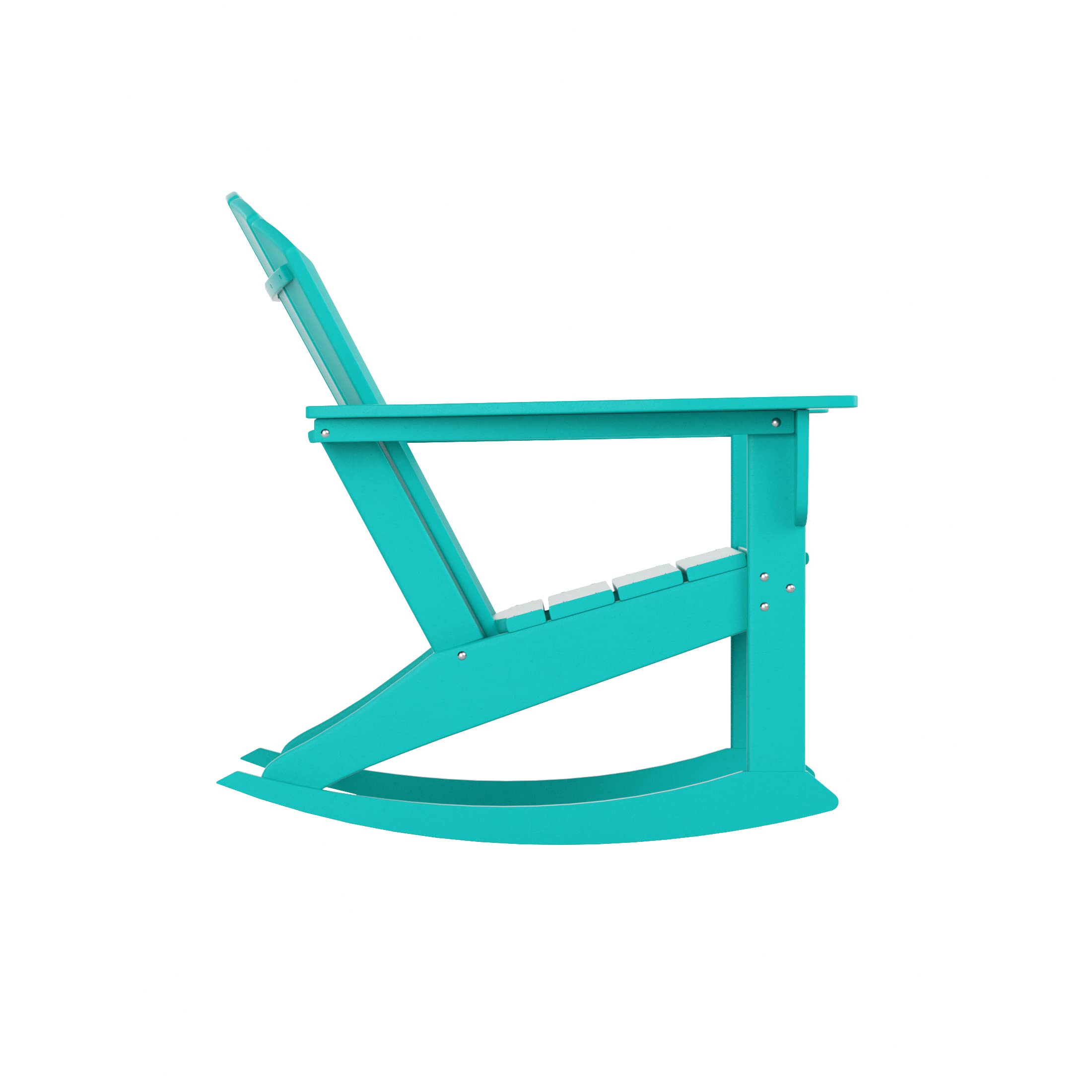 WestinTrends Dylan Outdoor Rocking Chair, All Weather Poly Lumber Seashell Adirondack Rocker Chair, 350 Lbs Support Patio Rocking Chairs for Porch Garden Backyard and Indoor, Turquoise