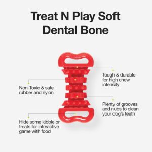 Hero Soft Rubber and Nylon Chew Bones Dog Toy, Mental & Physical Stimulation, Small, 2 Pack