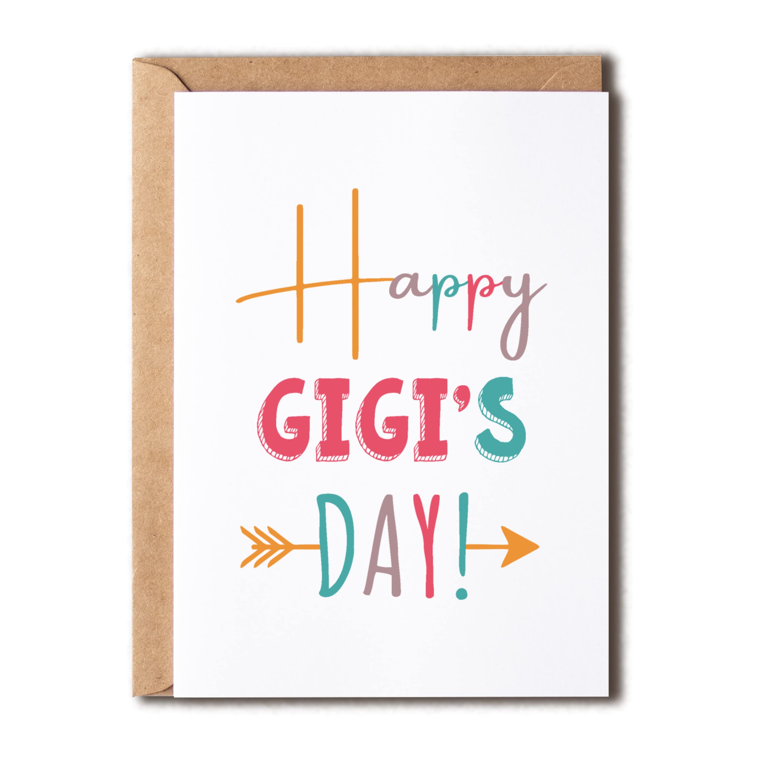 EirlysDesigns Happy Gigi's Day Card. Happy Birthday Card. Mother's Day Card. Card For Gigi. Card For Grandma. Mother's Day Card. Gigi Gift. Gift For Her, 5 x 7 inches